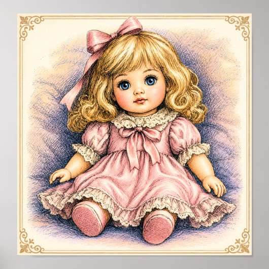 Antike Vintage-Puppe Poster (Vorne)