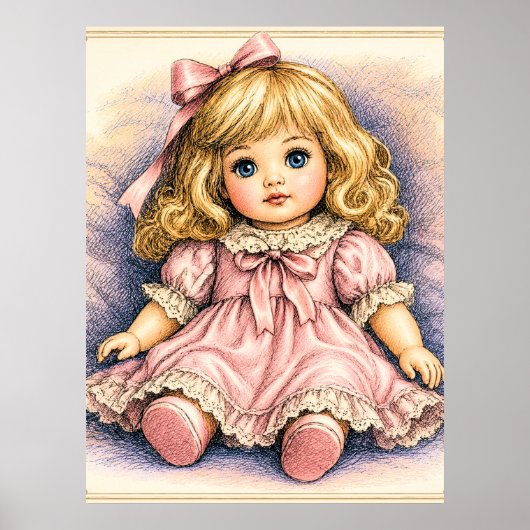 Antike Vintage-Puppe Poster (Vorne)