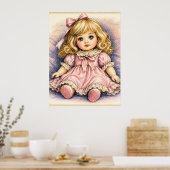 Antike Vintage-Puppe Poster (Küche)