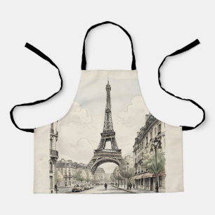 Antike Vintage-Reiseillustration von Paris Schürze