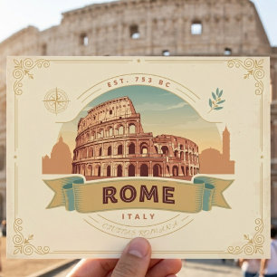 Antike Vintage Rom Italien Kolosseum Reise Postkarte