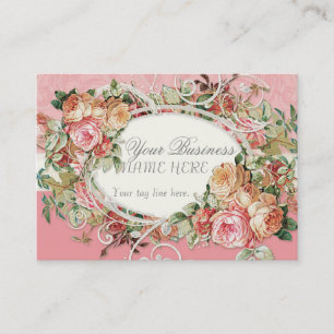 Antike Vintage-Rosen Blumenstrauß Moderne Schwünge Visitenkarte