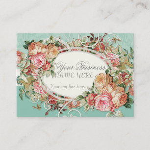 Antike Vintage-Rosen Blumenstrauß Moderne Schwünge Visitenkarte