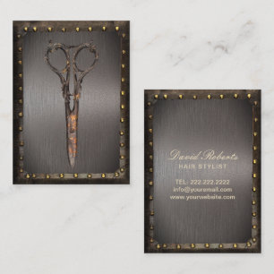 Antike Vintage Schere Friseur Barbier Salon Visitenkarte