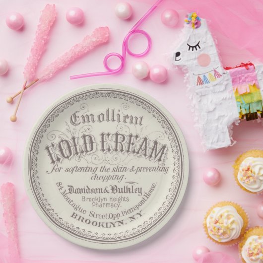 Antike Vintage Schönheitswerbung Pappteller (Party)