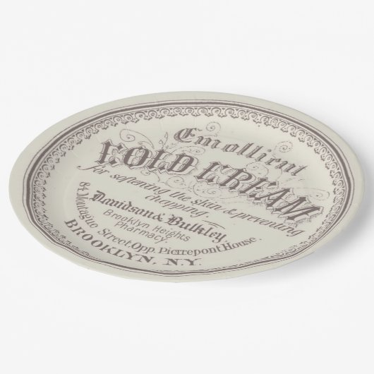 Antike Vintage Schönheitswerbung Pappteller (Schrägansicht)