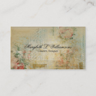 Antike Vintage-soft-Blumenmischungen Blau Visitenkarte