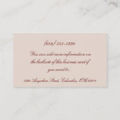 Antike Vintage Themed Rosen-Geschäfts-Karten Visitenkarte (Rückseite)