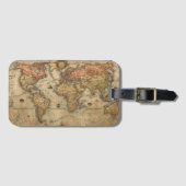 Antike Vintage-Weltkarte Gepäckanhänger (Vorderseite (Horizontal))