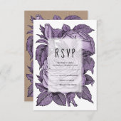 Antike violette Rose Vintage Hochzeit UAWG RSVP Karte (Vorne/Hinten)