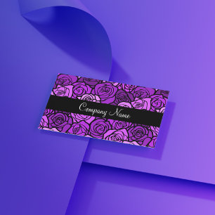 Antike violette Rosen Visitenkarte