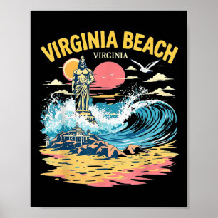 Antike Virginia Beach Virginia Sonnenuntergang Str Poster