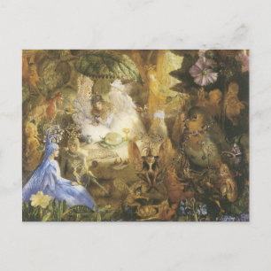 Antike Waldfee-Postkarte Postkarte