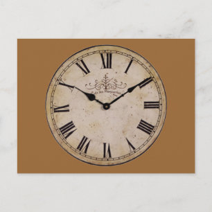 Antike Wanduhr Postkarte