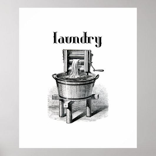 antike Waschmaschine Waschmaschine Vintage Kunst Poster (Vorne)