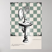 Antike Waschtisch-Ästhetik im Badezimmer Poster (Vorne)