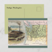 Antike Washington-Karte Postkarte (Vorne/Hinten)
