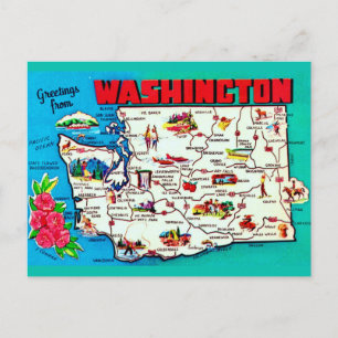Antike Washington-Karte Postkarte