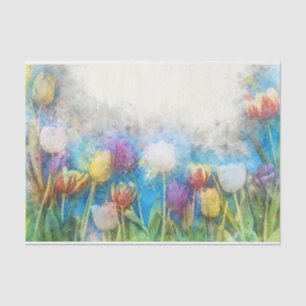 Antike Wasserfarbe Tulpe Ostern Seidenpapier