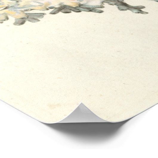 Antike Wasserfarbenkoralle Poster (Ecke)