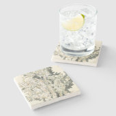 Antike Wasserfarbenkoralle Steinuntersetzer (Seitenansicht)