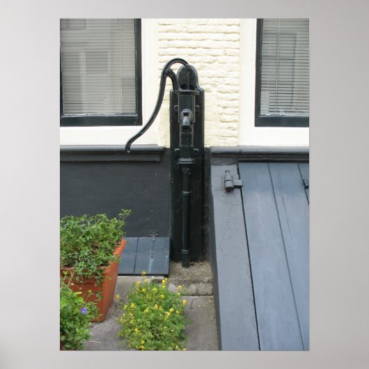 Antike Wasserpumpe Holland House Foto Poster Art (Vorne)