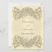 Antike Wedding SahneRosen Einladung (Rückseite)