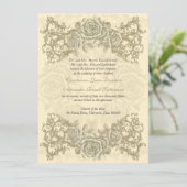 Antike Wedding SahneRosen Einladung (Stehend Vorderseite)