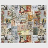 Antike Weihnachts-Ephemera-Collage Decoupage Geschenkpapier (Flach)