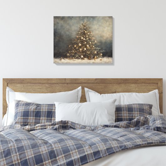 Antike Weihnachtsbaum Wall Art - Moody print. Leinwanddruck (Insitu (Schlafzimmer))