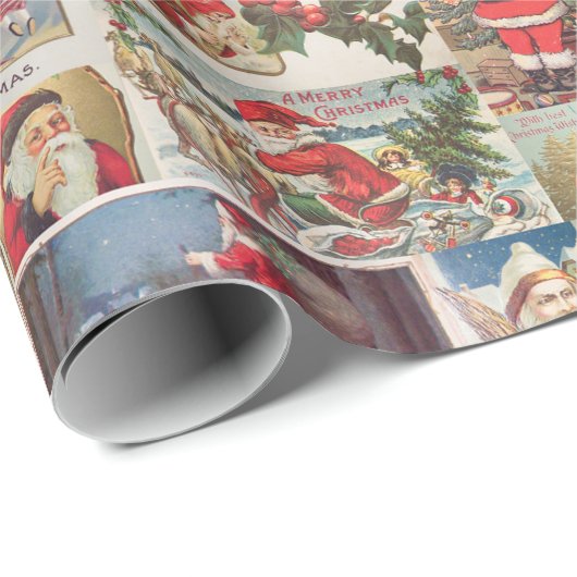 Antike Weihnachtsfeiertage Grußkarten Muster Geschenkpapier (Rolleneckpunkt)