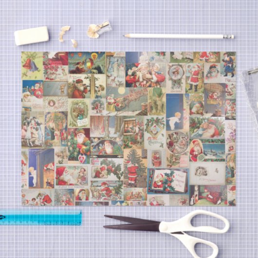 Antike Weihnachtsfeiertage Grußkarten Muster Seidenpapier (Handwerk)