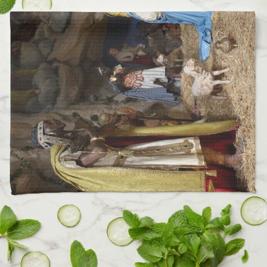 Antike WeihnachtsGeburt Christis-Szene Geschirrtuch (Gefaltet)