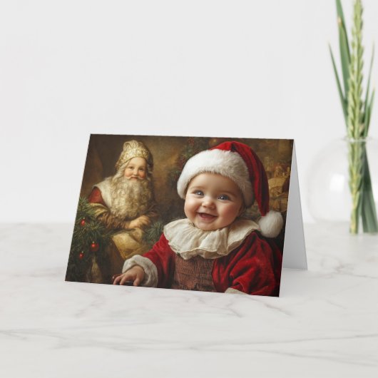 Antike Weihnachtskarte für Baby Karte (Vorderseite)