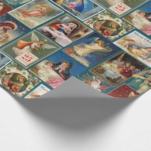 Antike Weihnachtskarten Baby Jesus Angels Geburt K Geschenkpapier (Ecke)