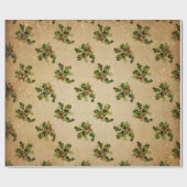 Antike Weihnachtszeit Pflanze Rot Frohe Weihnachte Geschenkpapier (Flach)