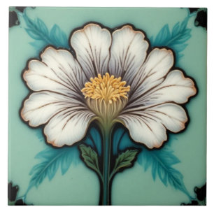 Antike weiße Blumenkeramikfliese Fliese