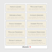 Antike weiße Gastadresse Labels ORDER 6" oder 8"! (Blatt)