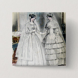 Antike weiße Hochzeitskleider Button