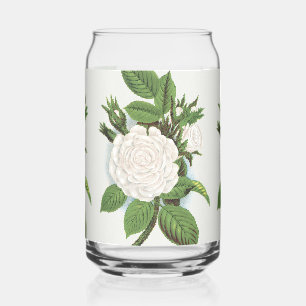 Antike Weiße Moosrosen Cottagecore Botanische Kuns Dosenglas