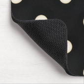 Antike weiße Polka Punkte auf schwarz erschüttert Mousepad (Ecke)