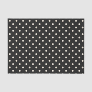 Antike weiße Polka Punkte auf schwarz Seidenpapier