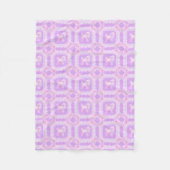 Antike Weiße Rosa Flieder Spitze Pudel Patchwork Fleecedecke (Vorderseite)