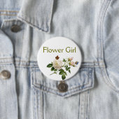 antike weiße Rosenblumen Blumenmädchen Button (Beispiel)