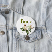 antike weiße Rosenblüten Braut oder Bräutigam Button (Beispiel)