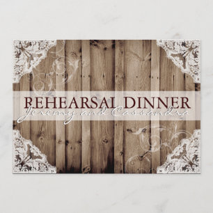 Antike weiße Spitzen-Hochzeitsprobe Einladung