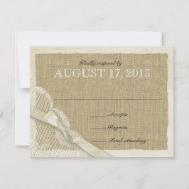 Antike, weiße Spitzenlandkarte RSVP Karte