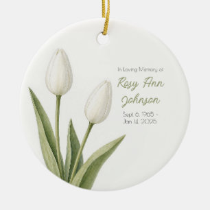 Antike Weiße Tulpe Beileid Keramik Ornament