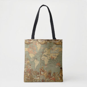 Antike Weltkarte 1886 Britisches Weltreich Poster Tasche