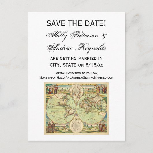 Antike Weltkarte #4 Ankündigungspostkarte (Vorderseite)